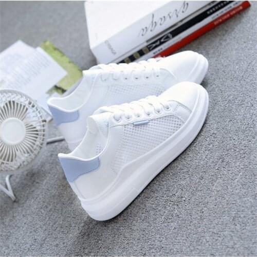 Breathable Flat Bottom All-match White Shoes Womens Hollow Mesh Shoes 2021 Spring And Summer New