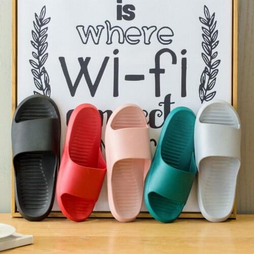 Womens Slippers Flat-bottomed Non-slip Wear-resistant PVC Material Mens Shoes Home Soft-bottomed Solid Casual Couple Slippers