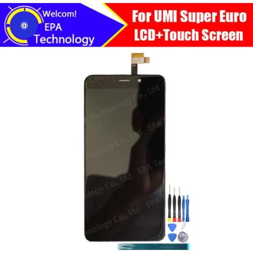 Umi Super Euro LCD Display+Touch Screen Digitizer F-550028X2N-C 100% Original Tested LCD Screen Glass Panel For Super + Gifts