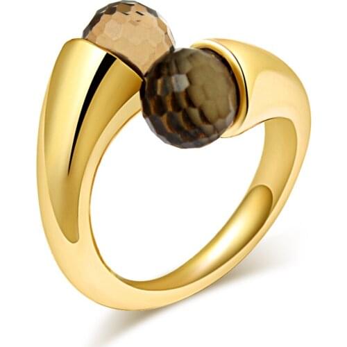 Gold Color Open Ball Ring For Women Girls Fashion Korean Opening Crystal Zircon Wedding Ring Friend Gifts Jewelry Accessories