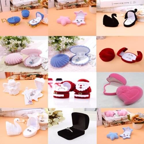 1PC Jewelry Organizer Storage Gift Box Necklace Earrings Ring Box Paper Jewellry Packaging Container 18 Styles Free Shipping