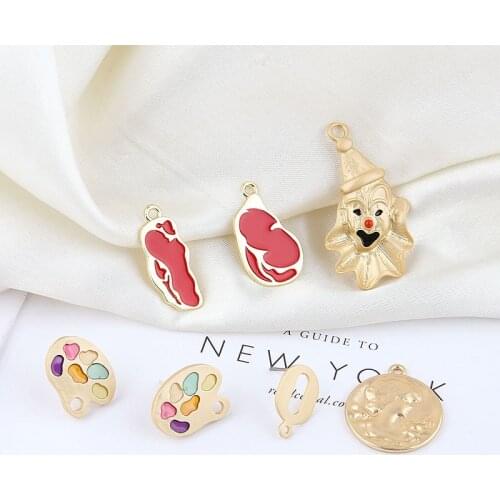 10pcs Irregular Geometric Pendant Clown Retro Head Circle Painter Cartoon Trendy Earrings For Women Diy Jewelry Accessories