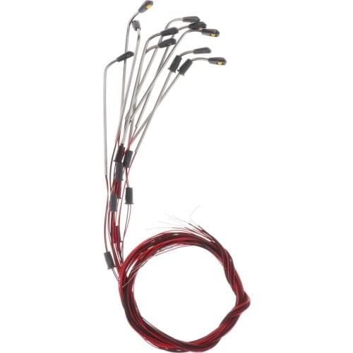 10pcs Railway LED Light Street Landscape Warm Light Lamp Post 1:500 Gauge