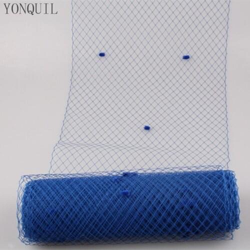 25CM Bule Or Multiple Color Dot Birdcage Veil Bridal Netting Hair Accessory Millinery Veilling DIY Fascinator Base Headpiece