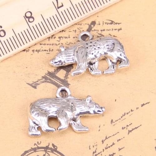 8pcs Charms bear california state flag 24x15mm Antique Pendants,Vintage Tibetan Silver Jewelry,DIY for bracelet necklace