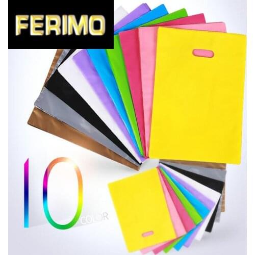 50pcs Colorful Large Plastic Shopping Bags with Handle, Festival gift bag package ( Custom Logo Order Accept MOQ 50pcs bags )