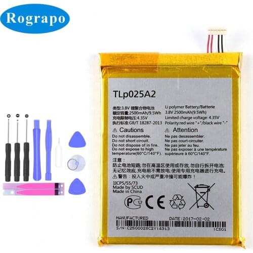 2500mAh TLp025A2 Battery For Alcatel One Touch Scribe Easy 8000D OT-8000D 8000E OT-8000E TLp025A2 Cell Mobile Phone Batterie