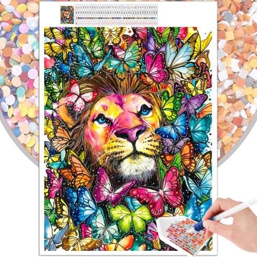 Diamond Painting Cartoon Animal Fantasy Butterfly Lion 5D DIY Embroidery Set Home Decor Mosaic Square Round Rhinestone Mural Art