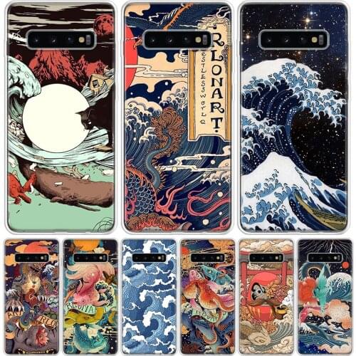 Hot Wave Art Japanese Style Illust Cover Phone Case For Samsung Galaxy S10 S20 Ultra Note 10 9 8 S9 S8 J4 J6 J8 + Lite Plus Pro