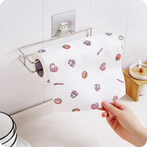 Bathroom Stainless Steel Roll Paper Holder Kitchen Paper Napkin Hanger Household Paper Towel Rack Stand