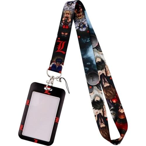 DZ2136 Anime Death Note Neck Strap Lanyards Keychain Badge Holder ID Card Pass Hang Rope Lanyard for Key Rings Accessories