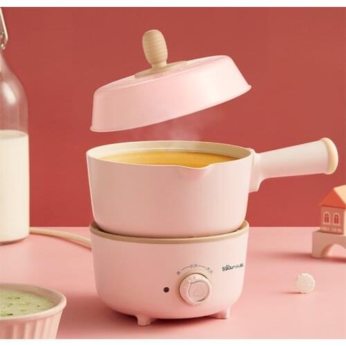 JRM0526 Bear Electric Cooker Household Multifunctional Integrated Hot Pot Baby Food Steamer Non-stick Milk Pot 1.2L DRG-A08M1