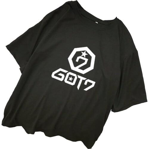 GOT7 T Shirts Women Summer Harajuku Short Sleeve Casual Loose Letter Printed Tee Shirt Femme Streetwear Korean Ulzzang Kpop Tops