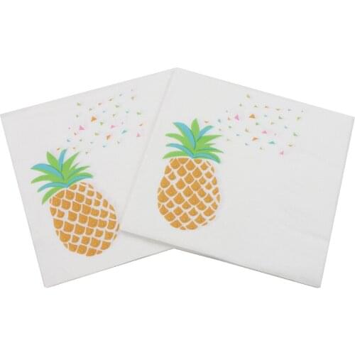 Hawaiian Party Napkin Pineapple Paper Towel Hawaiian Party Decoration Supplies Birthday Party Pineapple Napkin HL42