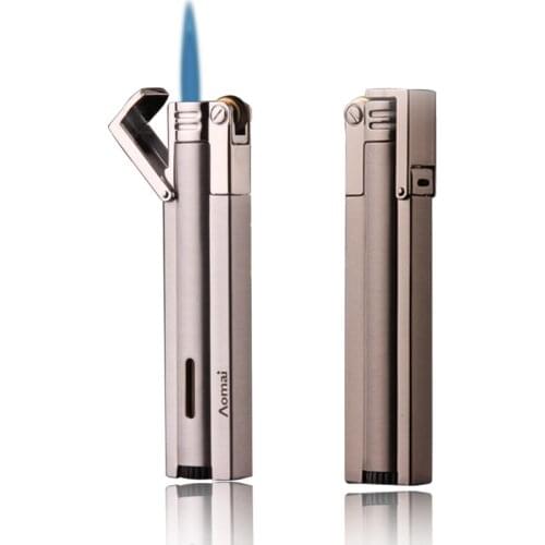 Torch Turbo Lighter Compact Jet Butane Lighter Gas Cigarette 1300 C Fire Windproof Stripe Pipe Cigar Lighter No Gas