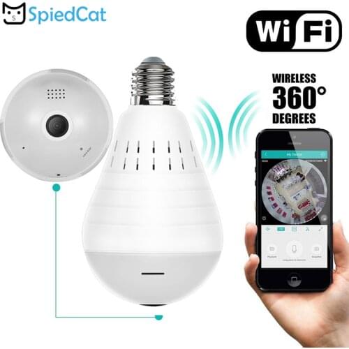 HD Night Vision Home Baby Security Surveillance 360Degree Panoramic Fisheye Lens Bulb Lamp P2P Wireless IP Wifi Mini CCTV Camera