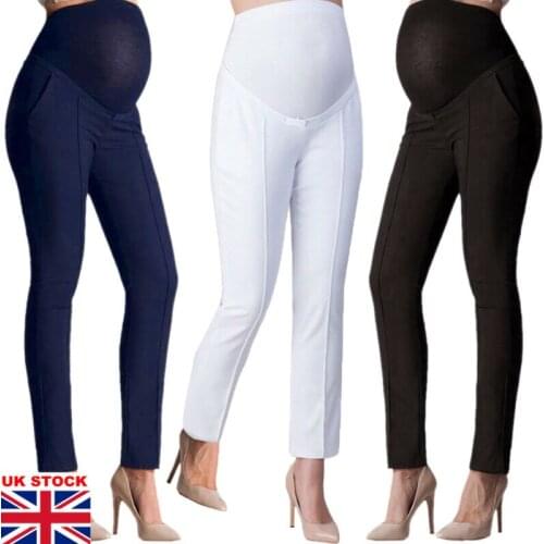 Maternity Pregnant Women Capris Casual Trousers Work Office Over Bump Pants Wear