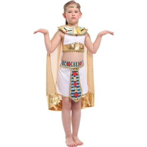 Girls Halloween Cleopatra Costume Children Goddess Cosplay Kids Queen Role play Christmas Purim Carnival party Belly dance dress
