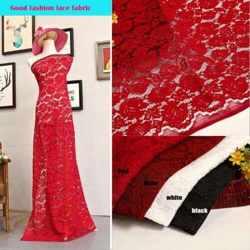 Wide 145cm Fashion Lace Fabric Sexy Hollow Cotton/Polyester Fabric Lace Quilting patchwork Sewing Material DIY Wedding Dress