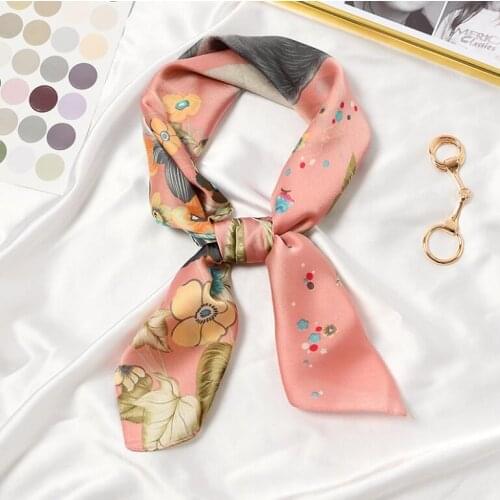 Yishine Flower Fox Print Square Scarf Women Bandana Hairband Lady Head Wraps Female Shawl Fashion Animals Design Neckerchief