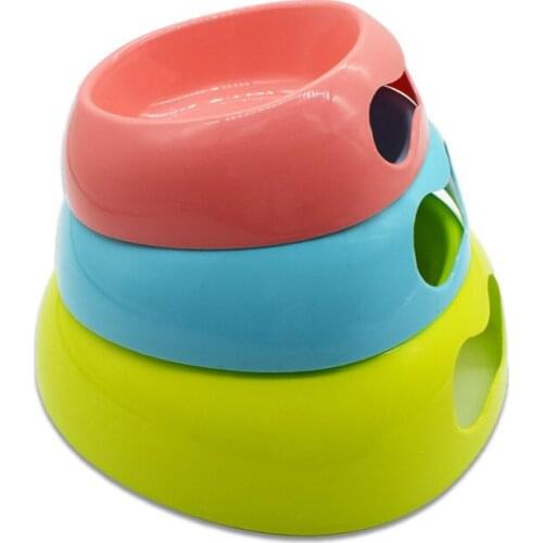 Pet bowl plastic pet bowl large medium small trumpet cat dog food bowl pet supplies,Q354