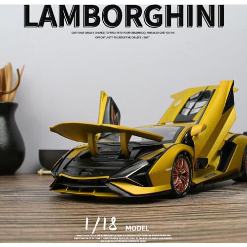 1/18 Lambor Car Model Alloy Diecast Boys Toy SIAN FKP37 Supercar High simulation 4 Door Opened With Light Collections Kids Toy