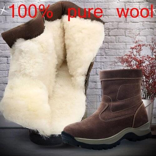 REETENE Winter Men Shoes Winter Waterproof Combat Ankle Tactical Snow Boot Man 100% Wool Winter Boots Men Botas Hombre