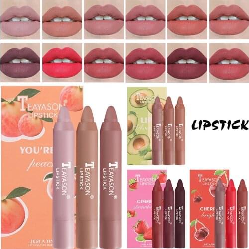 3pcs Matte Lipstick Set Long Lasting Waterproof Velvet Silky Sexy Lady Lip Makeup Pen Easy To Wear Accessories