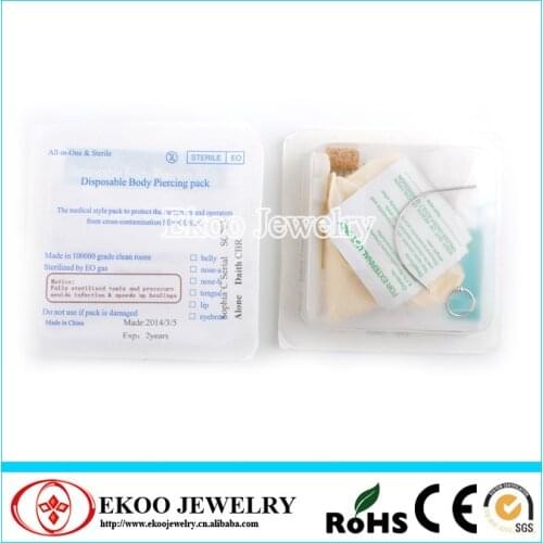 Disposable Sterile Daith BCR/Captive Ring Needle Kit Body Piercing Sets Lots of 2Sets
