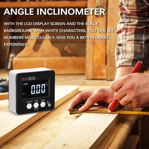 Portable Angle Finder 4*90°IP54 Waterproof Dustproof Level High Precisions Digital Protractor Inclinometer Level Box LCD Display