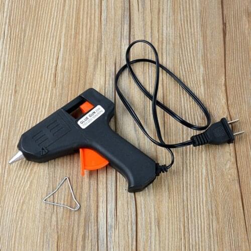 20W EU/US Household Plug Industrial Hot Melt Glue Gun with 3pc 20cm Mini Guns Thermo Heat Temperature Tool black