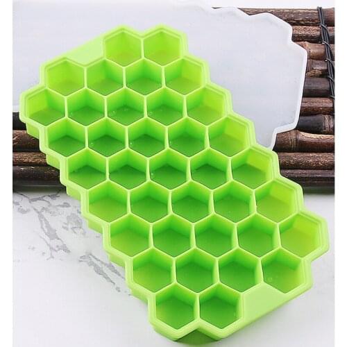 Honeycomb Silicone Ice Grid with Cover 37 Ice Box Honeycomb Ice Grid Honeycomb Ice Making Die Ice Cube Ice Maker JYZ