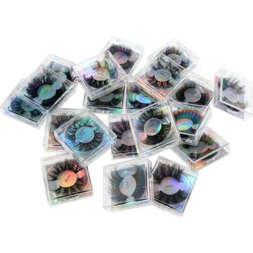 25mm Mink Lashes Wholesale Dramatic 5D Real Mink Eyelashes Reusable Cruelty-Free Makeup False Eyelashes Wild Curly Thick Eyelash