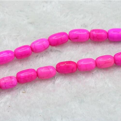 Rose red Turkey stone rice shape 6x9mm loose beads 15" 2 piece/lot DIY jewelry making design ornaments gift