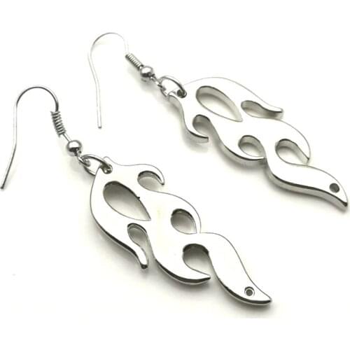 Hip Hop Street Flame Earrings Gothic Style Metal Pendant Female Rock Earrings Jewelry Accessories