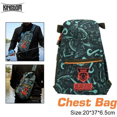 Kingdom Fishing Bags 330g 20*37*6.5cm Single Shoulder Waterproof Outdoor Sports Chest Backpack Fishing Tackle Boxes Storage Bag