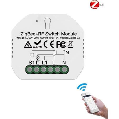 ZigBee 3.0 Smart Light Switch Module Smart Life/Tuya Wireless Remote Control, Work with Alexa Google Home for Voice Control