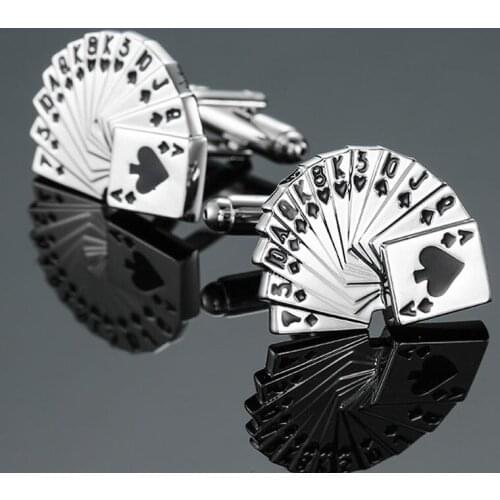 Playing card Cufflinks brand new jewelry high quality Cufflinks mens shirt suit pin badge give fathers Day gift