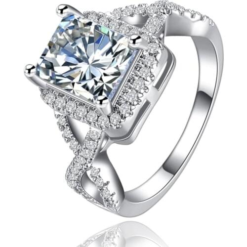 Silver plated sidway cross women wedding ring wholesale hot lady jewelry vintage ring wholesale us 6 7 8 Distribution