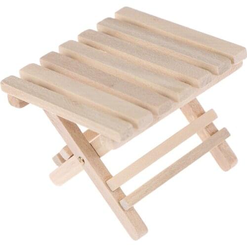 1:12 DIY Doll House Miniature Furniture Beach Folding Table For Kids Toys For Mini Miniatures Furniture Toys Gifts For Children