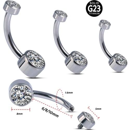 1Pc 14G G23 Titanium Ombligo Party Stud Barbell for Woman Body Jewelry Sexy Navel Piercing Belly Button Rings Bar
