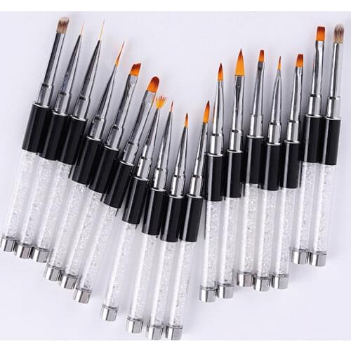 1pcs Nail Art Brush Pens UV Gel Nail Polish Painting Drawing Brushes Acrylic Solid wood Manicure Dotting Clean Nail Art Tools