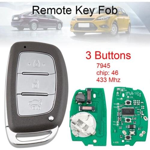 433MHz Keyless Smart Remote Car Key Fob with PCF7945A ID46 CHIP Fit for HYUNDAI IX35