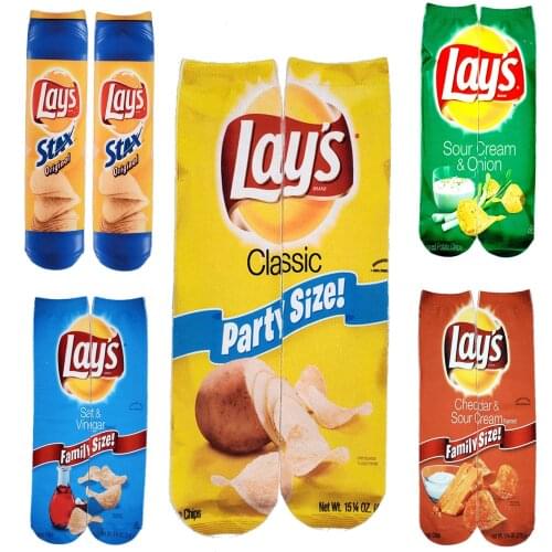 5 pair 3-D Printing of Potato Chips for Individual Printing of Tubby Stockings in Socks