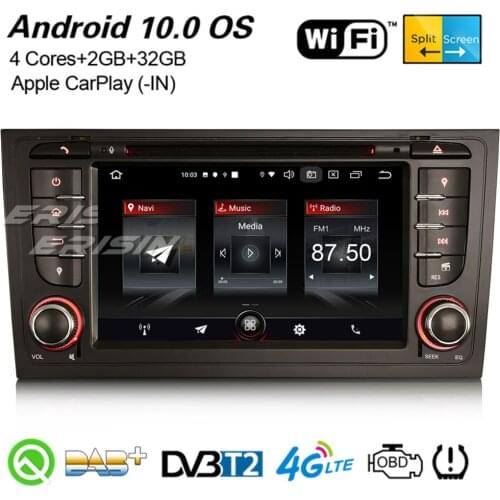 Erisin 2706 3-UI Android 10.0 Car Stereo DAB+ Navi WiFi CarPlay TPMS Bluetooth DVR SWC OBD2 DVB-T GPS For Audi A6 S6 RS6 Allroad