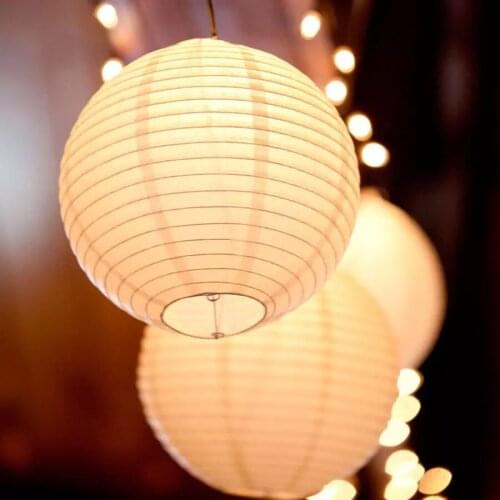 30pcs/set 4''-14'' White Chinese Paper Lanterns Round Papper Ball Lampion for Weddings Baby Shower Party Home Decoration