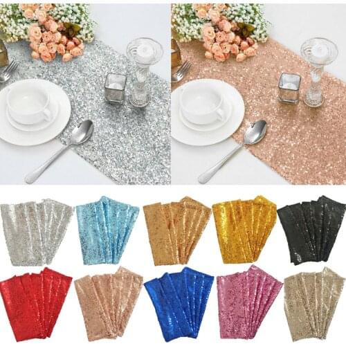 Glitter Sequin Table Runners Cover Cloth 12"x108" Sparkly Party Christmas