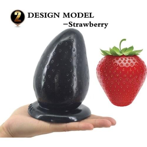 Big anal plug with suction cup strawberry butt plug anus massage partical huge 3" thick anal stuffed stopper sex toys