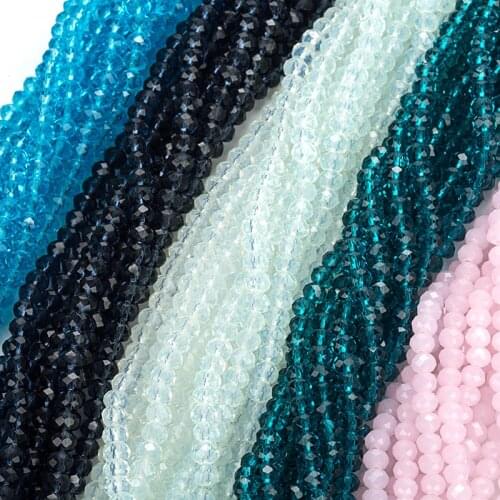 4x6mm/50pcs Austria Faceted Crystal Glass Beads Loose Spacer Round Beads for Jewelry Making DIY