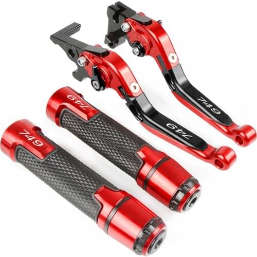 For Ducati 749 S R 2003 2004 2005 2006 Motorcycle CNC Adjustable Foldable Brake Clutch Lever Handlebar grip Handle Hand Grips